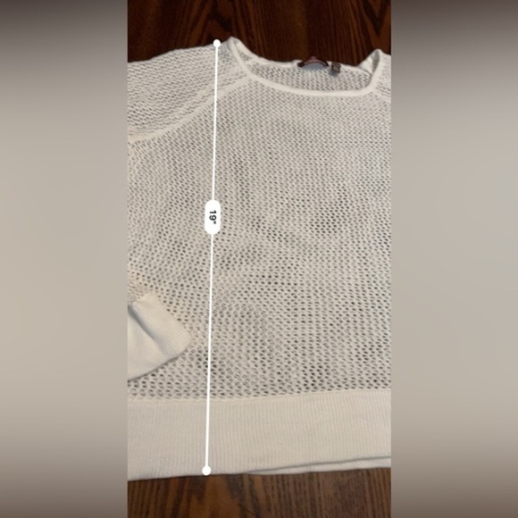 525 America Women's White Open Knit Long Sleeve Pullover Top XL sweater EUC - Picture 8 of 10
